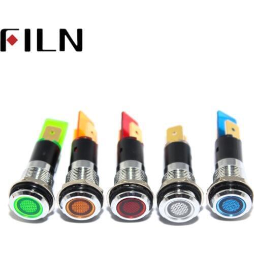 FILN FL1M-8FJ-1 8mm red yellow blue green white 24v 220v led metal signal lamp