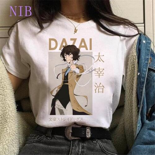 Osamu Dazai Nakajima Atsushi t shirt women Harajuku anime Bungo Stray Dogs print Tees gothic punk oversized women/mens T-Shirts