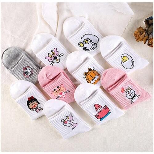 Hot Sale Fashion Girls Socks Cute Elegant Lovely Cartoon Sweet Cotton Women Socks Animals Character Casual Short Men Socks