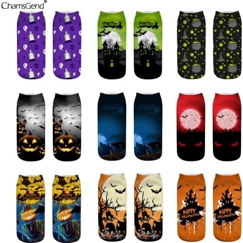 Cotton Fashion Socks Trend Halloween Horror Cosplay Ankle Socks Harajuku Kawaii Happy Funny Socks Casual Socks Dropshipping