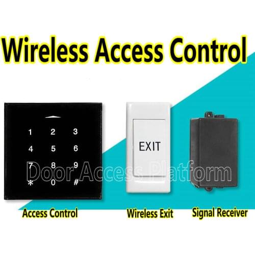 Wireless Access Controller Kit Touchable keypad/pin-code+MF IC card 13.56MHz card reader+No cable exit button+transfer signals