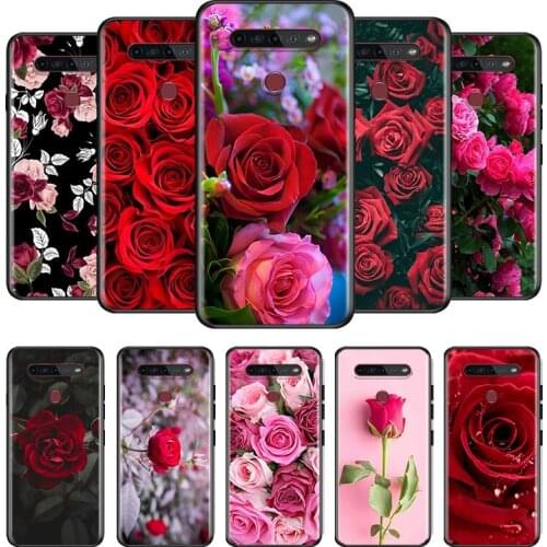 Red Rose flower For LG G8 V30 V35 V40 V50 V60 Q60 K40S K50S K41S K51S K61 K71 K22 ThinQ 5G Phone Case
