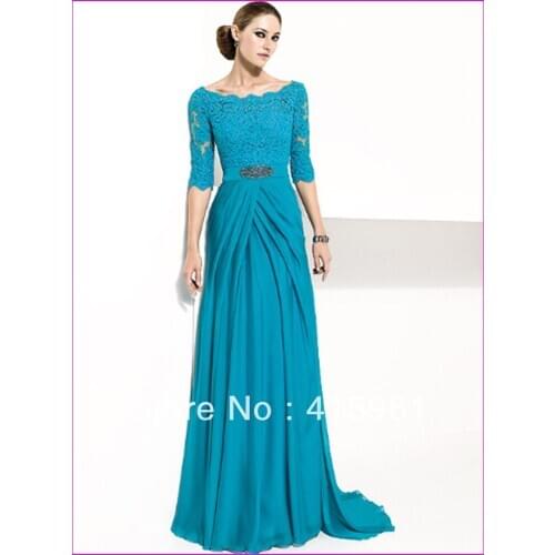 Best Sell vestido de madrinha half Sleeve Lace Floor Length 2018 Mother of the Bride dresses Groom Gowns Chiffon