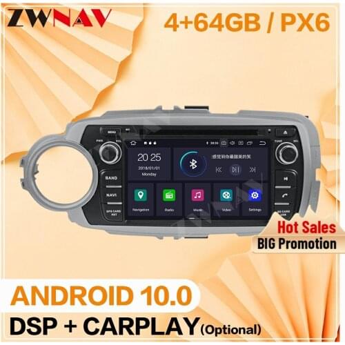 2 din 2012 2013 2014 2015 For Toyota Yaris Android 10 multimedia player video audio Radio GPS navigation head unit auto stereo