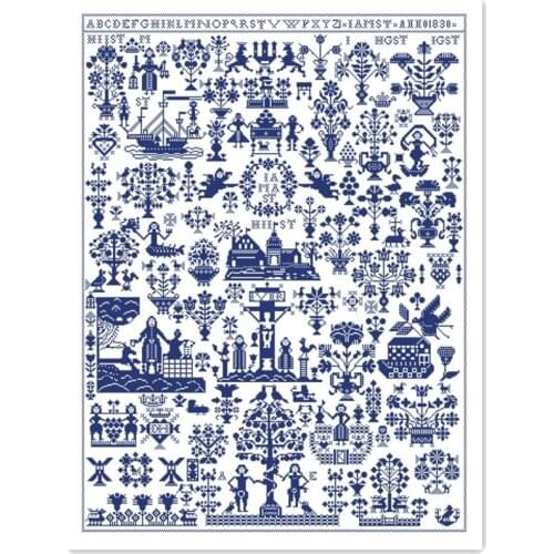 My garden cross stitch package simple 18ct 14ct 11ct white fabric cotton silk thread embroidery DIY handmade needlework