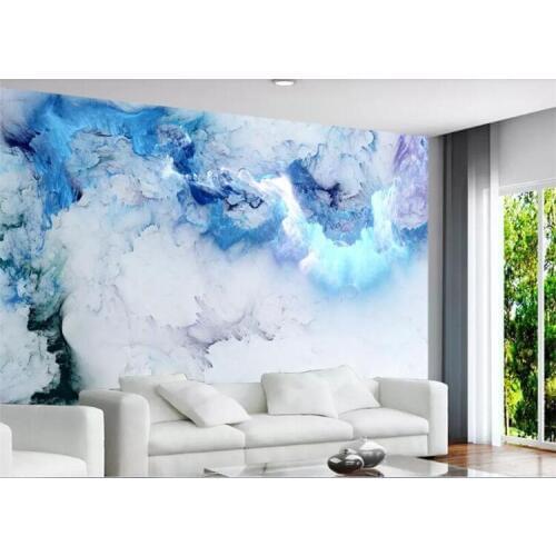 Custom Any Size Mural Blue Cloud Non-woven 3D Wallpaper Living Room Background Wall Decoration Waterproof Photo Papel De Parede