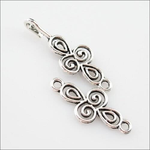 New 18Sets Tibetan Silver Clouds Cross Bracelet Toggle Clasps Connectors 12x56mm