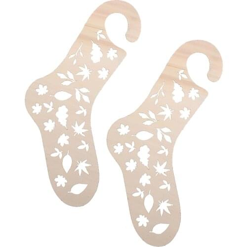 New Arrivals 2 Pcs Natural Wood Sock Blocker Display Molds DIY Sock Gifts Knitting Tools For Handmade Socks
