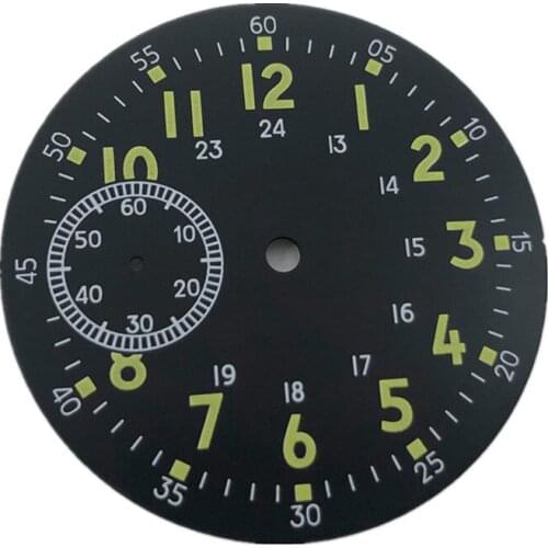 Upgrade Parts 38.9mm Green Luminous Watch Dial For ETA6497/6498 Seagull ST3600/ST3620 Movement Repair Accessories