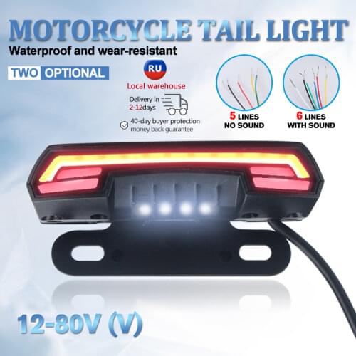 General Waterproof Motorcycle Scooter License Plate Lights Tail Rear Brake Stop Double Flash Warning Turn Signal Lamps Dynamic