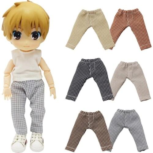 HOUZIWA YMY OB11 Doll Pant Plaid 1/12 BJD Doll Clothes