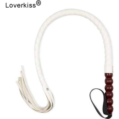 Loverkiss 80cm Faux Leather Whip Bdsm Bondage Harness Sex Whip Couples Erotic Toys,Slave Adult Games Ass Punishment Sex Products