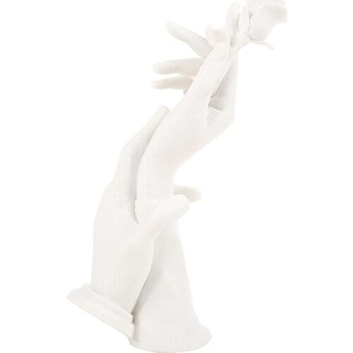 Resin Sculpture Ring Hand Mold Jewelry Display Ring Holder Bracelet Necklace Showing Statue for Office Living Room Decor