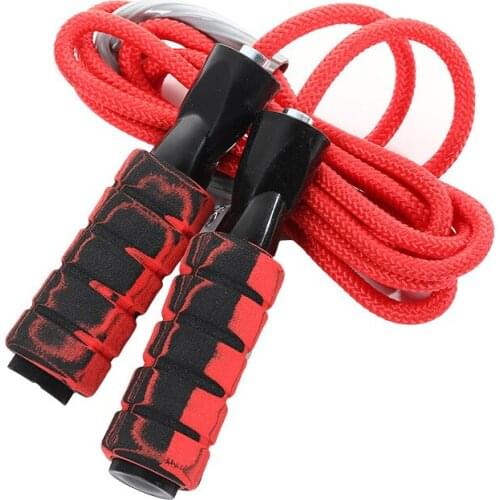 Professional Adjustable Skipping Sponge Heavy Weighted Cross Jump Ropes With Cotton Rope