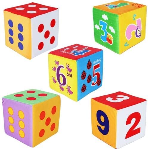 Rainbow Sponge Foam Dice Set Large 5.9 Inches Big Colorful Dice Set 6 Sided Fun Great Toy Gift for Kids Party Favor Decoration