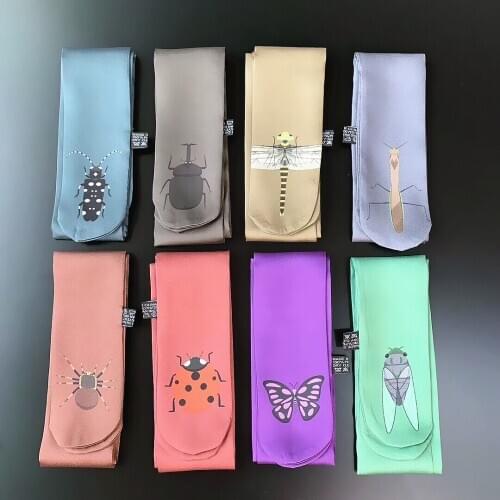 Small fresh Insect Pattern Brand Bag Scarf Design Women Silk Scarf Fashion Headband Scarves For Ladies Skinny Neckerchief Head