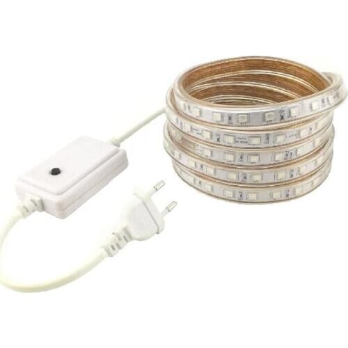 220 Volts 5050 RGB LED Strip Light 60 led / m tira led rgb 1m 2m 3m 4m 5m 15 30m for Hotel Room Kitchen KTV Party Holiday Decor
