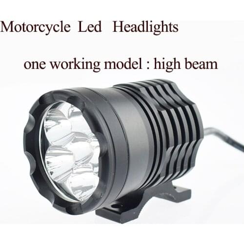 Motorcycle LED Headlight Moto auxiliary Lamp only high beam spotlight 12V 60W head lamp 6000K Motorbike Headlight DRL fog Lights