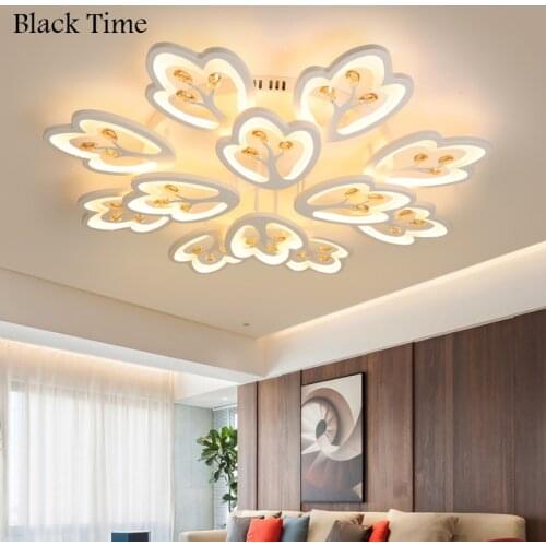 White Frame LED Chandelier Home Lights For Living Room Bedroom Indoor Lighting Fixtures Modern Ceiling Chandelier AC 110V 220V