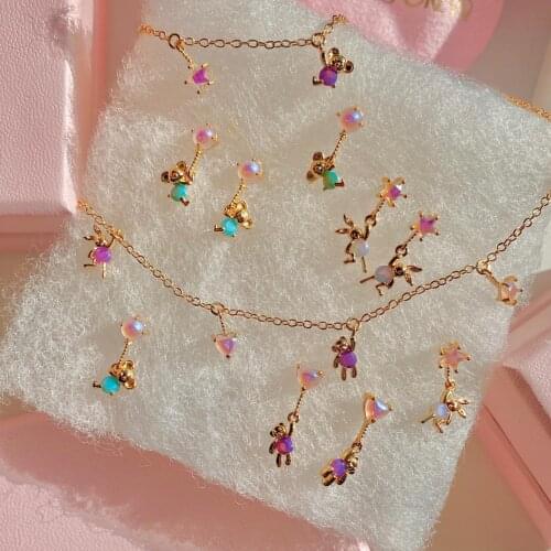 2021 New cute lovely animal charm design Micro Pave Clear CZ Dangle Earrings for sweet girls women 925 Sterling Silver jewelry