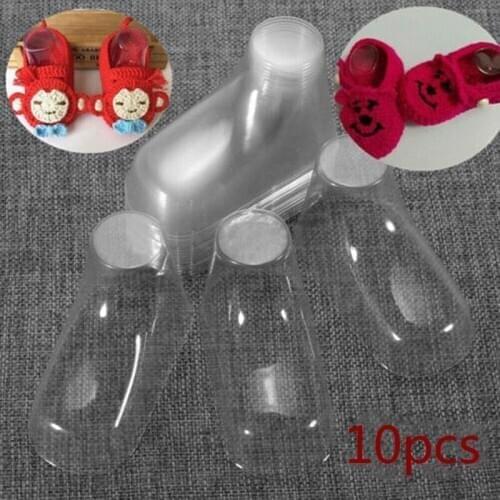 10pcs 8/10/ 12cmBaby Booties Mould Plastic Transparent Foot Model Sock Molds Paste Extrusion Display Gift Shoe Packaging