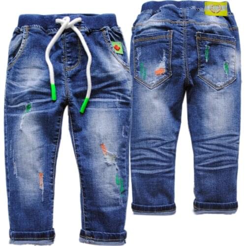 4041 0-4 years hole soft denim jeans pants baby jeans kids trousers boys casual pants children spring autumn hole jeans boy