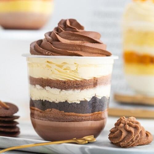 50Pcs Transparent Mousse Cake Cup with Lid Disposable Pudding Jelly Cups Dessert Yogurt Cake Cups Dessert Container with Cover