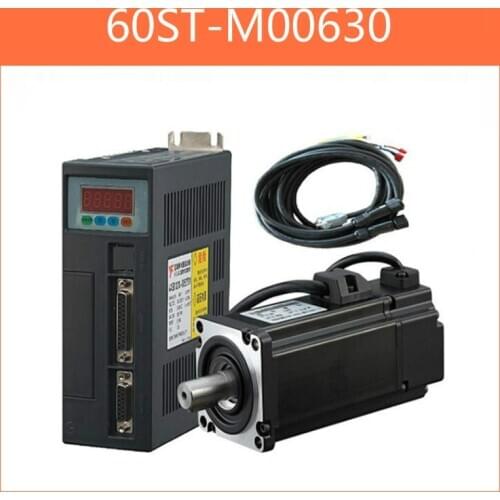 60ST-M00630 220V 200W AC Servo motor 0.2KW 3000RPM 0.637N.M. Single-Phase ac drive permanent magnet Matched Driver AASD-10A
