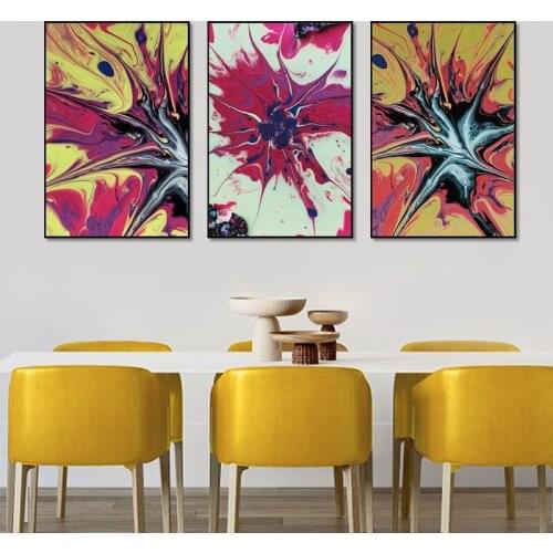 Abstract Dreamy Color Canvas Painting Scandinavian Style Flowing Color Wall Art Pictures Modern Bedroom Home Decoration