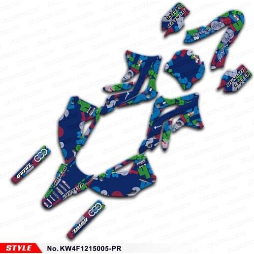 Aftermarket Custom Vehicle Wraps Motocross Sticker Backgrounds for KX450F 2012 2013 2014 2015, Style No. KW4F1215005-PR