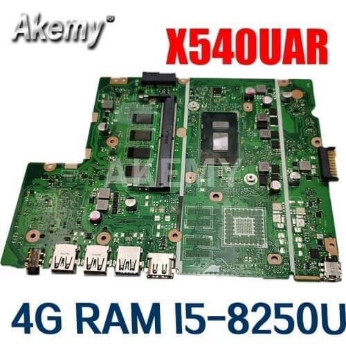 Akemy X540UAR Motherboard For ASUS X540UA X540UAR X540UB X540UBR X540UV Laotop Mainboard I5-8250U 4G RAM Tested free shipping