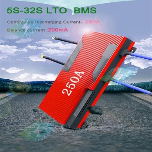 LTO BMS 5S-32S BMS 250A with balance fast charging batteries for LTO 2.3V2.4V connected in 5-32 series of solar power e-car
