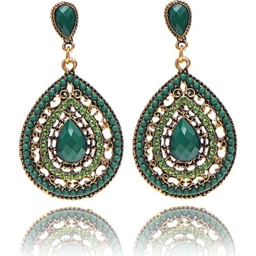 Alli express my order turkey Special store party bohemia diamante gold seed bead hollow hanging earring earing from india