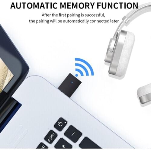 VAORLO Newst USB Bluetooth 5.0 Audio Transmitter Computer Audio Stereo Music USB Dongle For PC Laptop Wireless Adapter Plug&Play