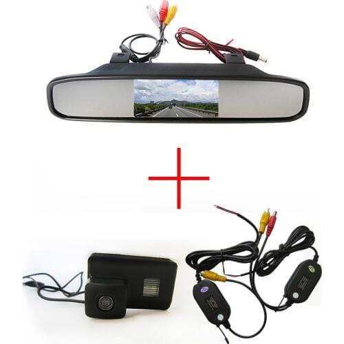 Wireless Car Rear View Camera for Peugeot 206 207 306 307 308 406 407 5008 Partner Tepee ,with 4.3 Inch Rear view Mirror Monitor
