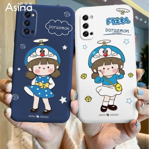 ASINA Liquid Silicone Case For OPPO Reno 2 3 4 5 Pro Shockproof Cute Cartoon Cover Bumper For Realme X7 Find X3 Lite Fundas Girl