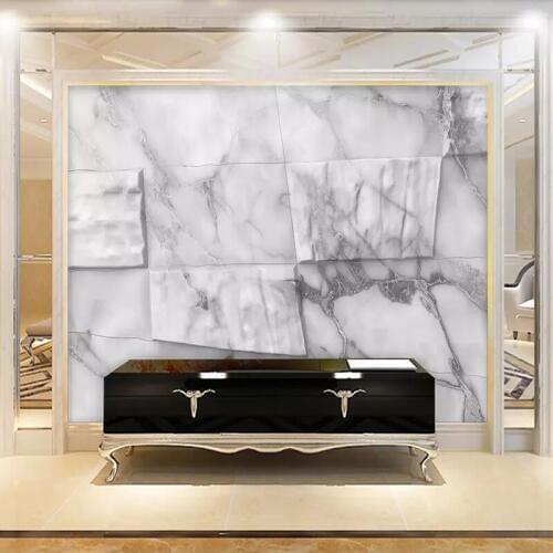 Decorative wallpaper series Simulated three-dimensional white marble background wall