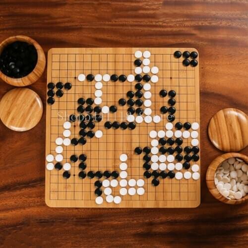 Chinese Go game entertainment project Thick wear-resistant leather wooden foldable chessboard
