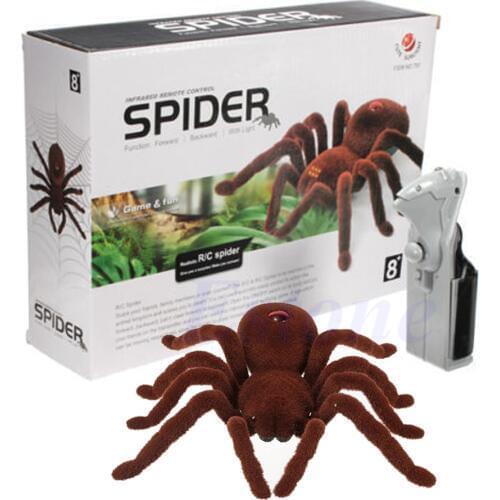 Kid Gift Remote Control Scary Creepy Soft Plush Spider Infrared RC Tarantula Toy
