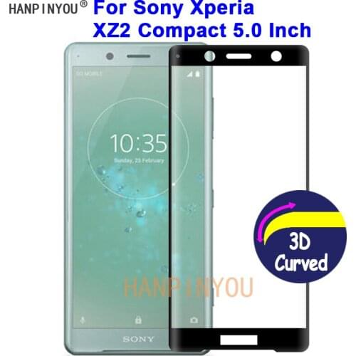 For Sony Xperia XZ2 Compact H8314 9H Hardness 3D Full Cover Slim Toughened Curved Tempered Glass Film Screen Protector Guard