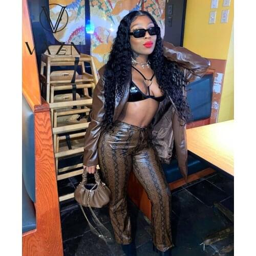 GLGQHYZ Women's Leather Pants