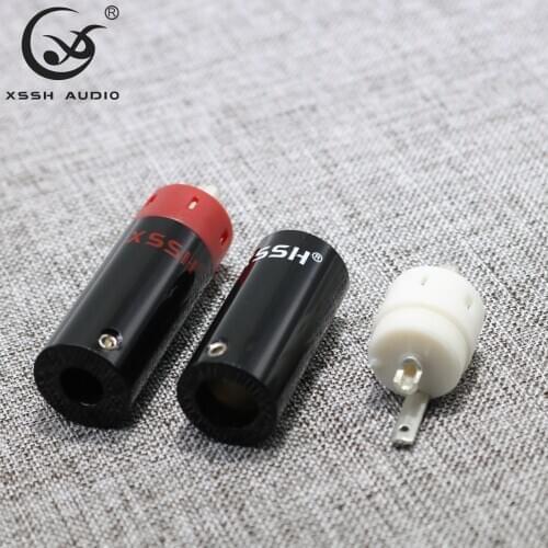 Hifi silver gold plated Audio Video Plug DIY Speaker Adapter Plug Speaker Terminal Video Locking Cable rca connector