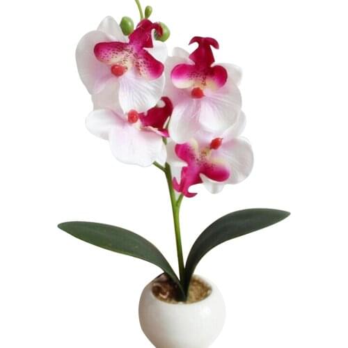 Artificial Flower Bonsai Orchid Bonsai Artificial Colorful Butterfly Orchid Flower Pot Durable Decorative Bonsai For Bedroom