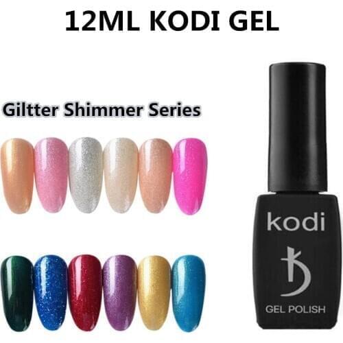 Kodi 12ml Giltter Platinum UV Gel Nail Polish Hybrid Gellak Semi Permanent Need Base Top Coat Shimmer nail Gel Varnish Lacquer