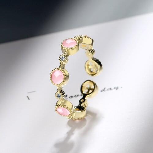 Opal ring female personality ins tide inlaid zircon tail ring niche design simple and cold wind net red ring