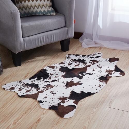 Leopard/Zebra/Cow Printed Carpet Velvet Imitation Leather Rugs Cowhide Animal Skins Natural Shape Carpets Decoration Mats
