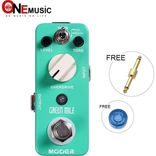 MOOER Micro Green Mile Overdrive Compact Tube Screamer Sound Effect Pedal True Bypass with Connector and MOOER knob