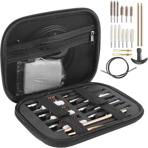 19Pcs/set Tactical Gun Cleaning Kit Universal Handgun Pistol Brush Tool for.22/.38/9mm/.40/.45 Caliber Glock Hunting Accessories