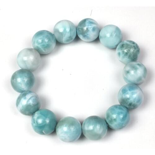 New Fashion AAA Larimar Bracelet High Quality Natural Stone Beads 8-17.5 mm For Women Men Best Friend Birthday Holiday Gift