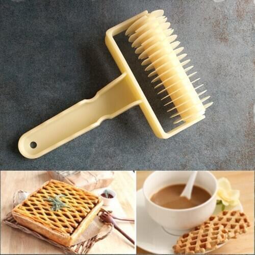 New Portable Dough Bread Cookies Pie Cake Lattice Pastry Cutter Roller Kitchen Craft Tool New A772